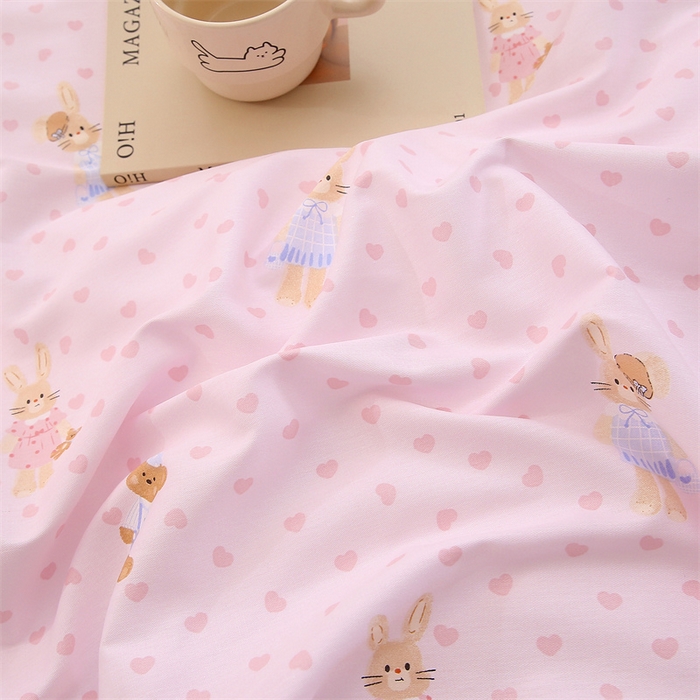 91家纺网 家纺一手货源 找家纺 织写 2026新款A类单件被套  单被套全棉纯棉 12868  预留缩水尺寸 童趣多多-粉