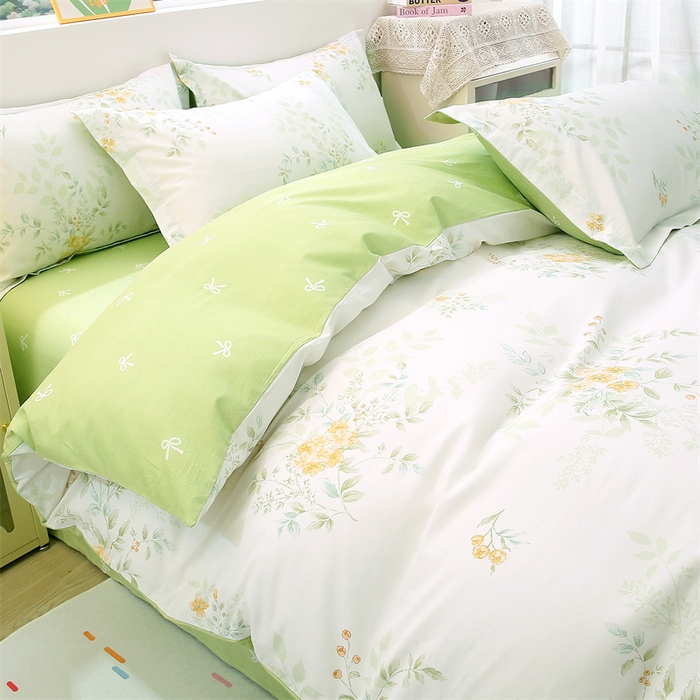 91家纺网 家纺一手货源 找家纺 织写 2026新款A类单件被套  单被套全棉纯棉 12868  预留缩水尺寸 晚晴-绿