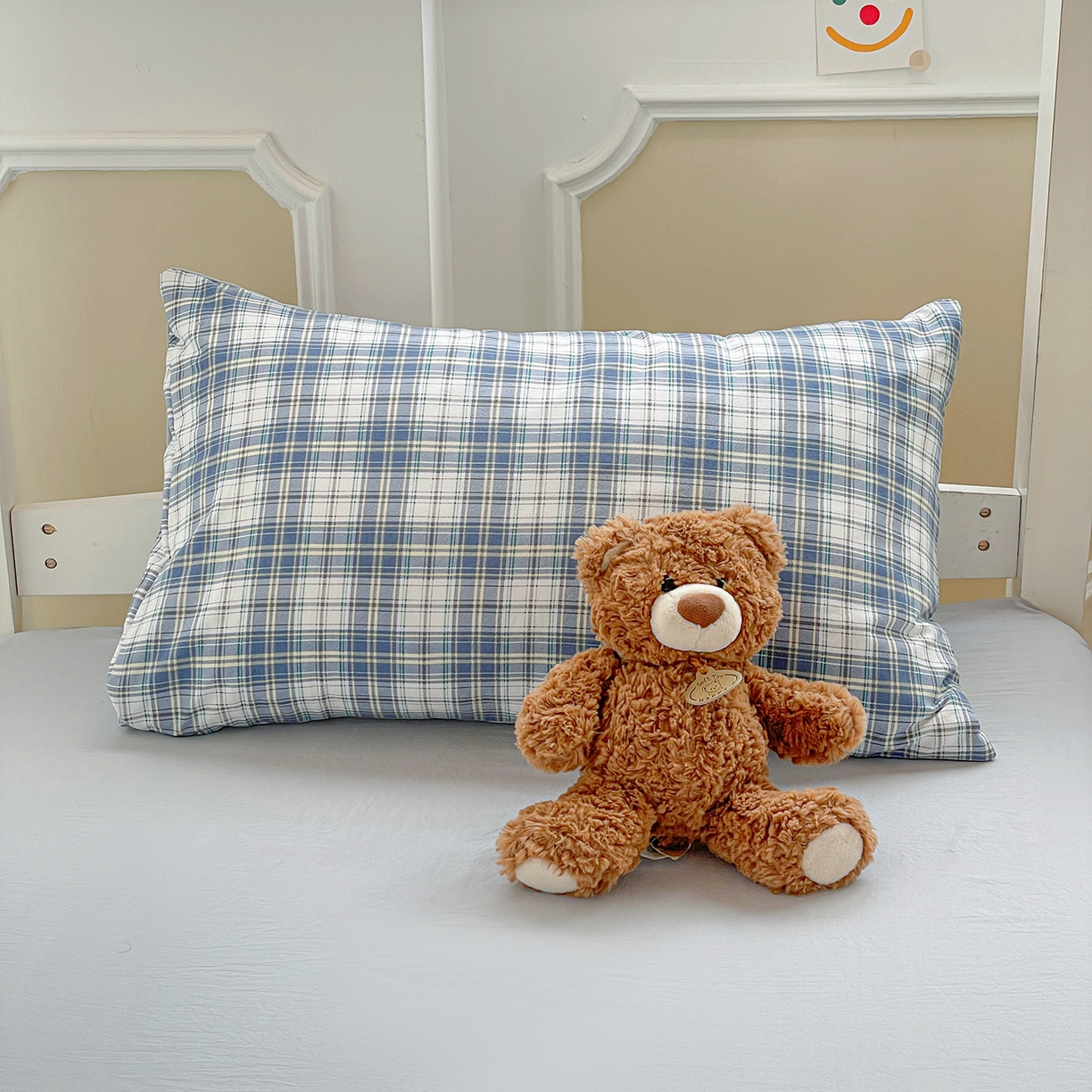 91家纺网 家纺一手货源 找家纺 纽缦家纺 2026新款水洗棉简约格子风学生床套件系列 野趣