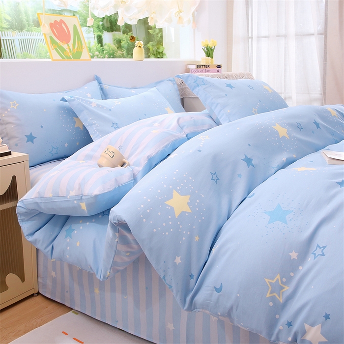 91家纺网 家纺一手货源 找家纺 织写 2026新款A类单件被套  单被套全棉纯棉 12868  预留缩水尺寸 五星集