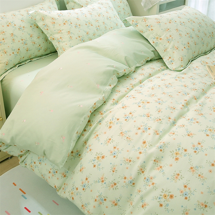 91家纺网 家纺一手货源 找家纺 织写 2026新款A类单件被套  单被套全棉纯棉 12868  预留缩水尺寸 乡间漫步-绿