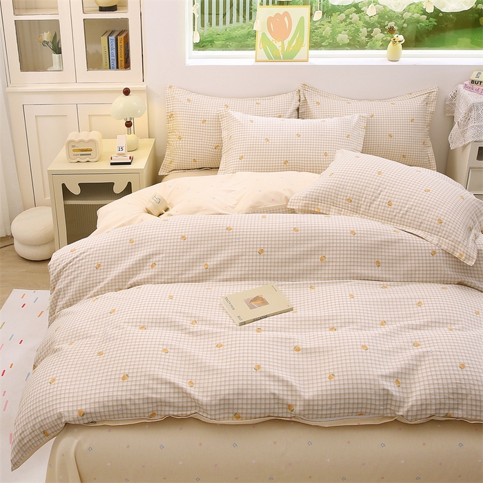 织写 2026新款A类单件被套  单被套全棉纯棉 12868  预留缩水尺寸 小萝莉-桔