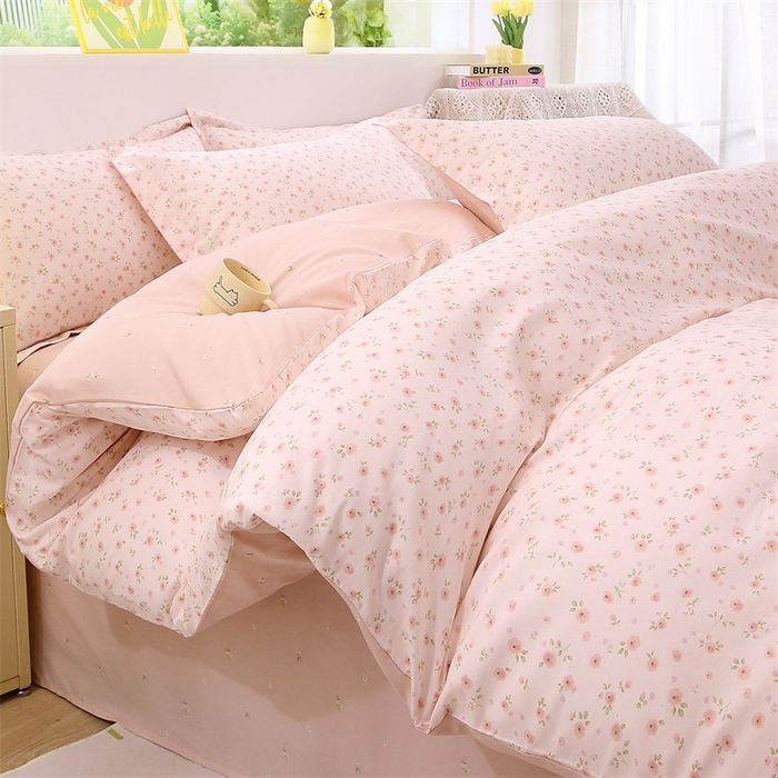 91家纺网 家纺一手货源 找家纺 织写 2026新款A类单件被套  单被套全棉纯棉 12868  预留缩水尺寸 昕薇花园-粉