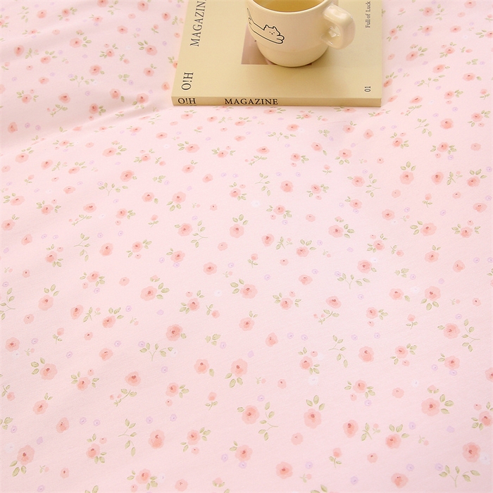 91家纺网 家纺一手货源 找家纺 织写 2026新款A类单件被套  单被套全棉纯棉 12868  预留缩水尺寸 昕薇花园-粉