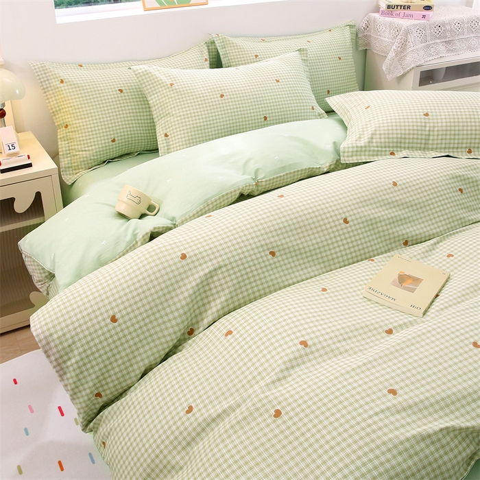 91家纺网 家纺一手货源 找家纺 织写 2026新款A类单件被套  单被套全棉纯棉 12868  预留缩水尺寸 星岛-绿