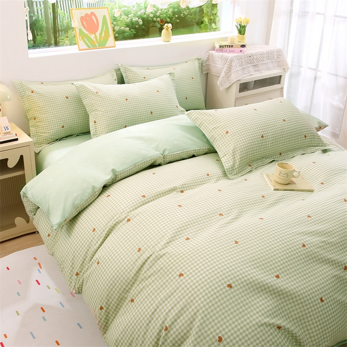 91家纺网 家纺一手货源 找家纺 织写 2026新款A类单件被套  单被套全棉纯棉 12868  预留缩水尺寸 星岛-绿