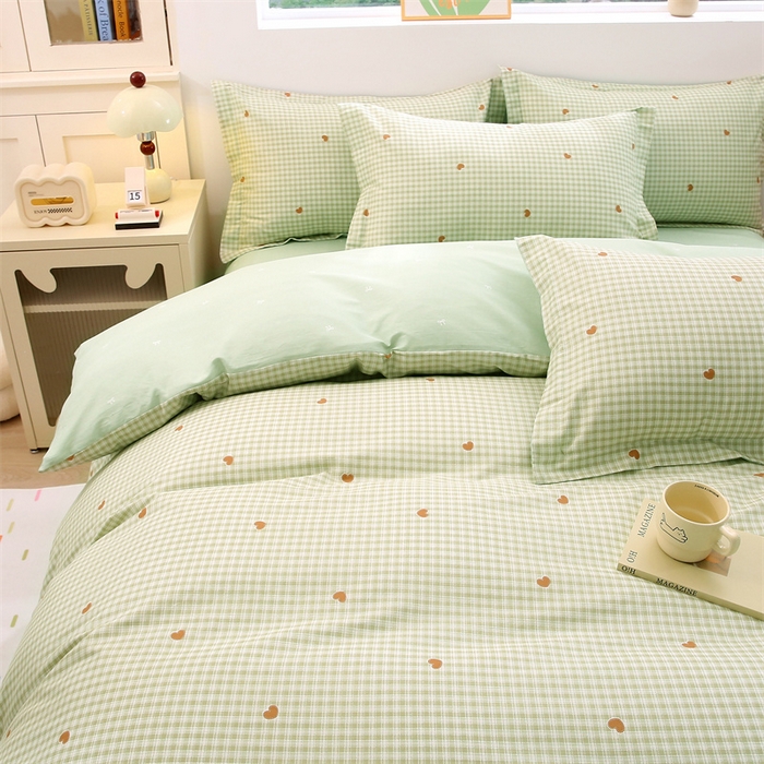 91家纺网 家纺一手货源 找家纺 织写 2026新款A类单件被套  单被套全棉纯棉 12868  预留缩水尺寸 星岛-绿