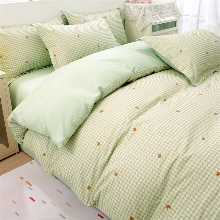 91家纺网 家纺一手货源 找家纺 织写 2026新款A类单件被套  单被套全棉纯棉 12868  预留缩水尺寸 星岛-绿