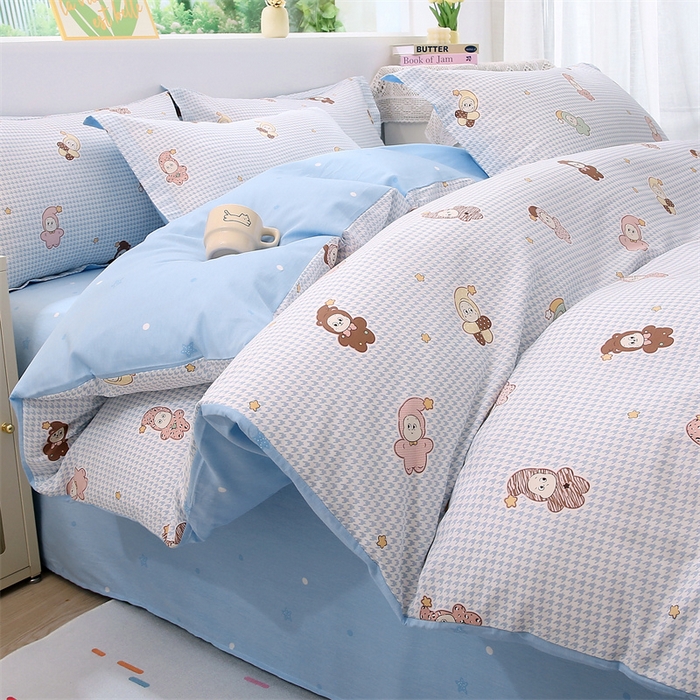 织写 2026新款A类 四件套纯棉全棉12868    预留缩水尺寸 百变精灵-蓝