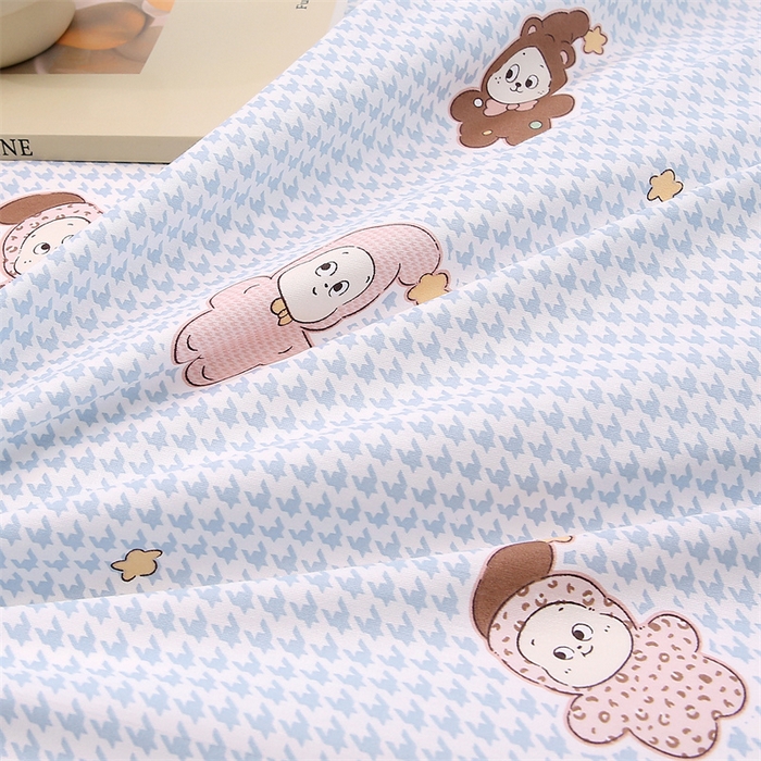 91家纺网 家纺一手货源 找家纺 织写 2026新款A类 四件套纯棉全棉12868    预留缩水尺寸 百变精灵-蓝