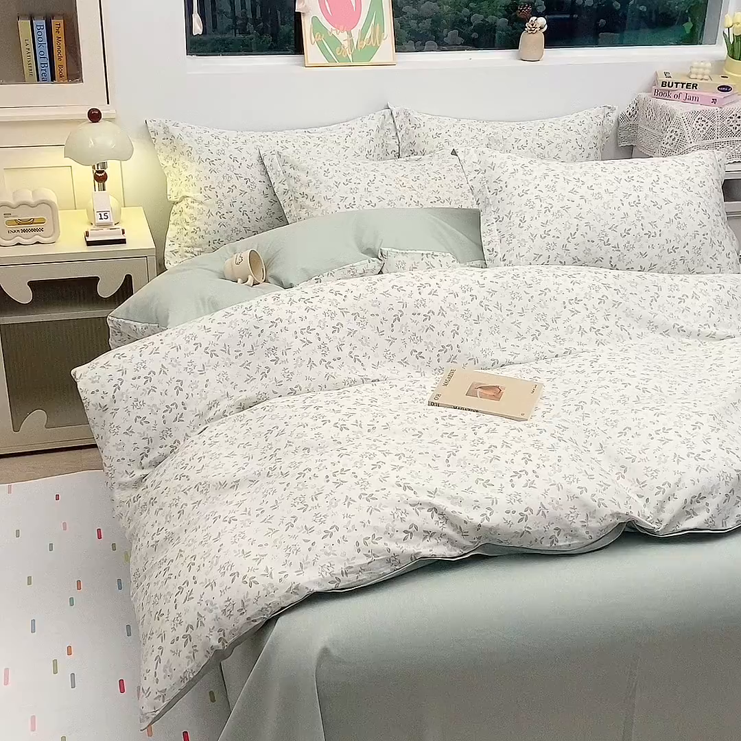 91家纺网 家纺一手货源 找家纺 织写 2026新款A类 四件套纯棉全棉12868    预留缩水尺寸 春旭