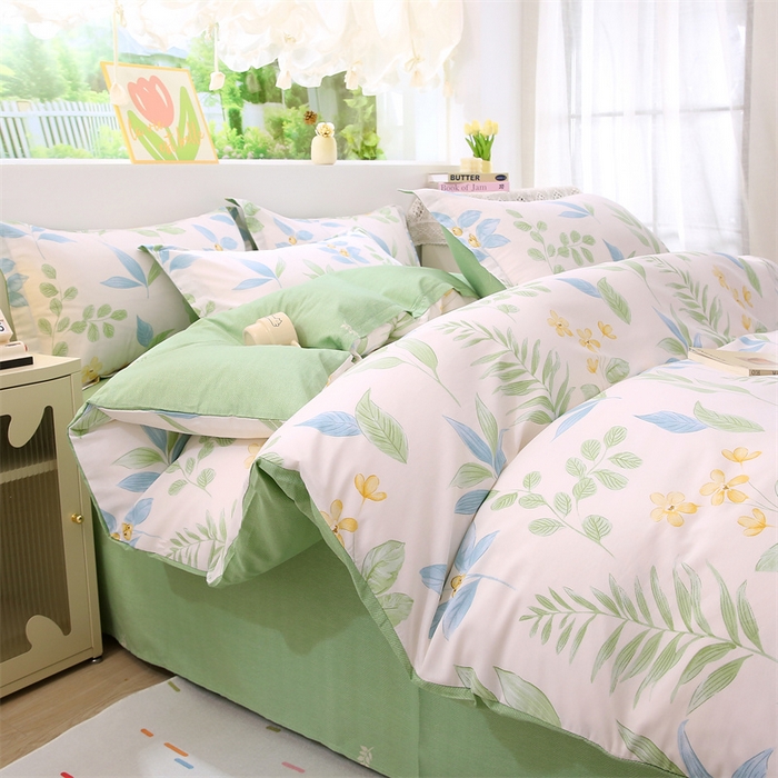 91家纺网 家纺一手货源 找家纺 织写 2026新款A类 四件套纯棉全棉12868    预留缩水尺寸 淡花香梦