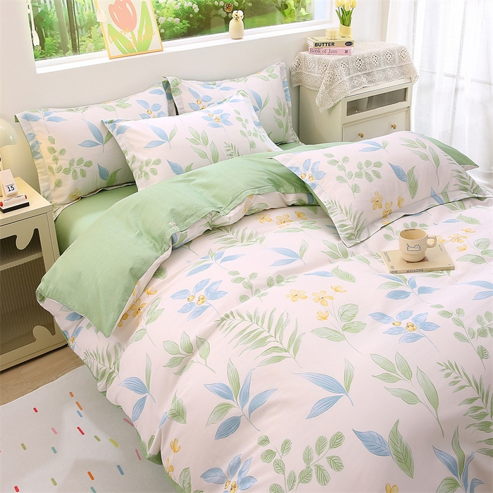 91家纺网 家纺一手货源 找家纺 织写 2026新款A类 四件套纯棉全棉12868    预留缩水尺寸 淡花香梦