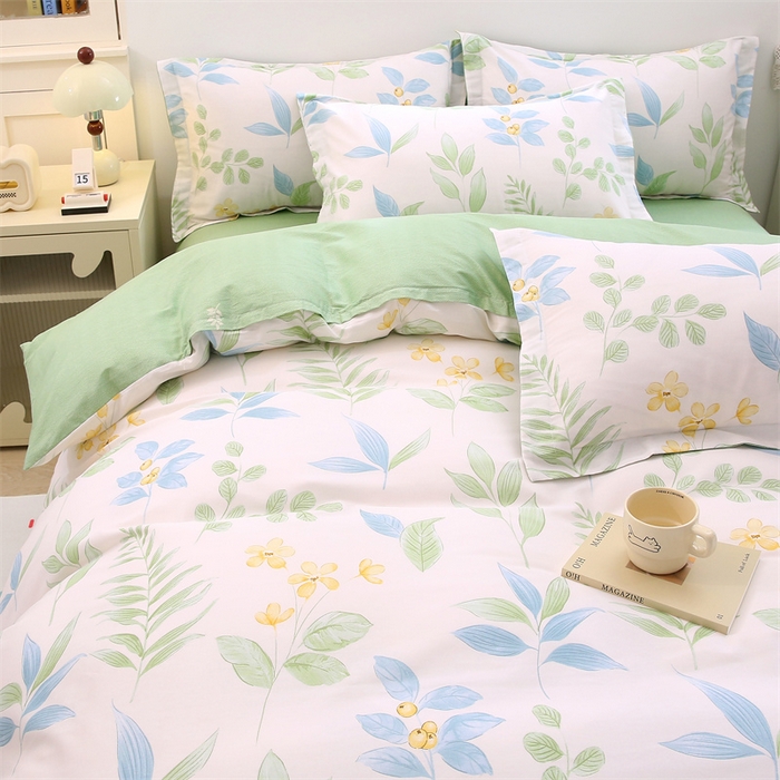 91家纺网 家纺一手货源 找家纺 织写 2026新款A类 四件套纯棉全棉12868    预留缩水尺寸 淡花香梦