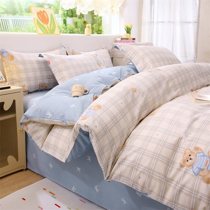 91家纺网 家纺一手货源 找家纺 织写 2026新款A类 四件套纯棉全棉12868    预留缩水尺寸 浮云初梦