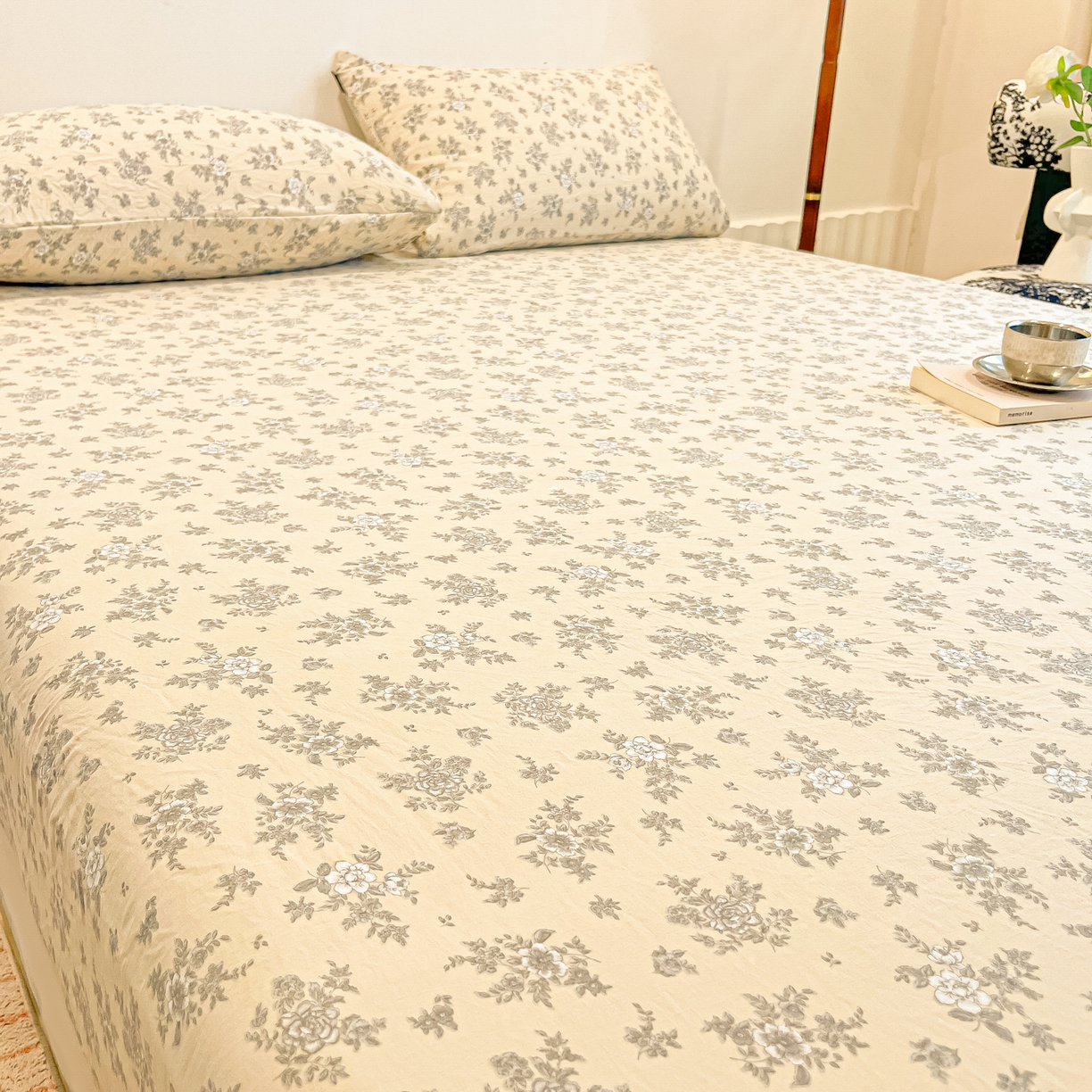 91家纺网 家纺一手货源 找家纺 （总）多乐家纺 2026新款韩系花卉加厚舒柔棉印花单床笠 床笠三件套