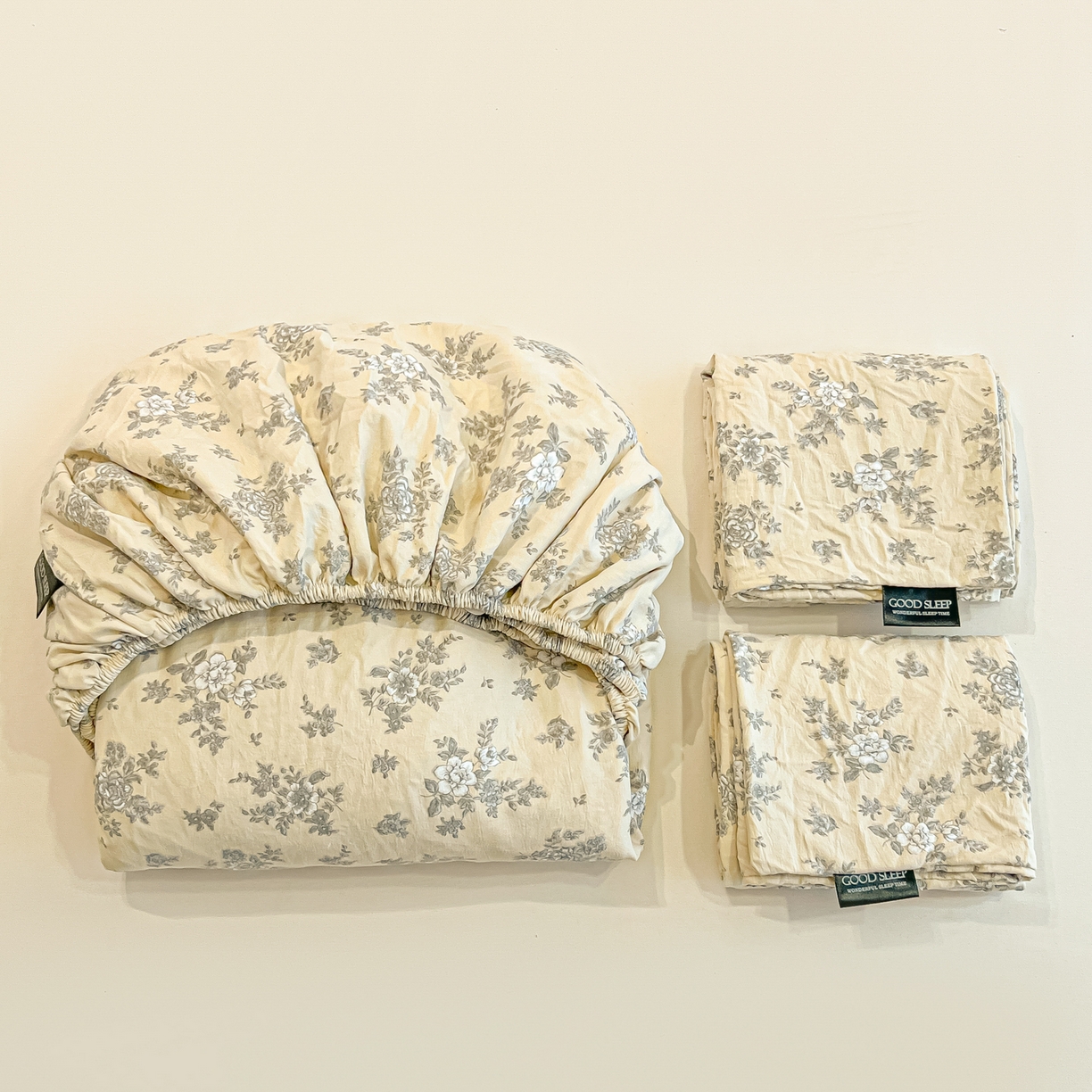 91家纺网 家纺一手货源 找家纺 （总）多乐家纺 2026新款韩系花卉加厚舒柔棉印花单床笠 床笠三件套