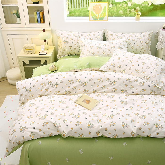 91家纺网 家纺一手货源 找家纺 织写 2026新款A类 四件套纯棉全棉12868    预留缩水尺寸 花叙