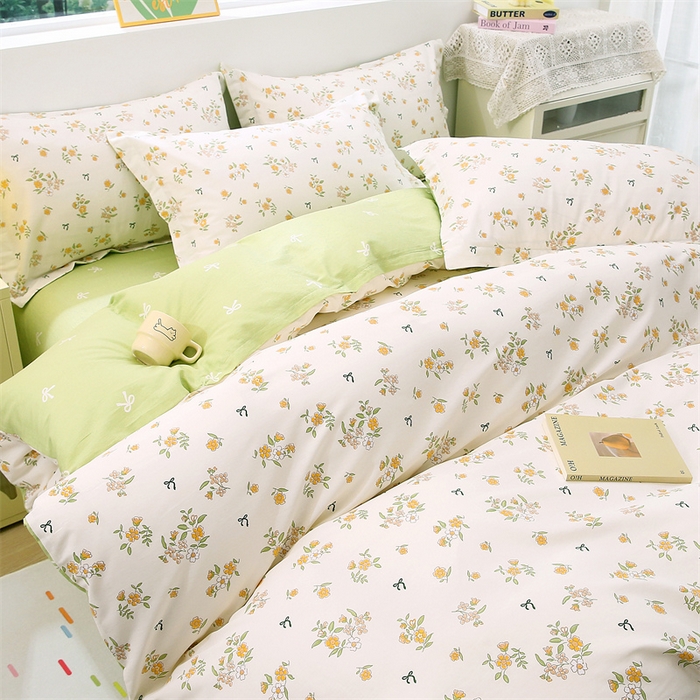 91家纺网 家纺一手货源 找家纺 织写 2026新款A类 四件套纯棉全棉12868    预留缩水尺寸 花叙