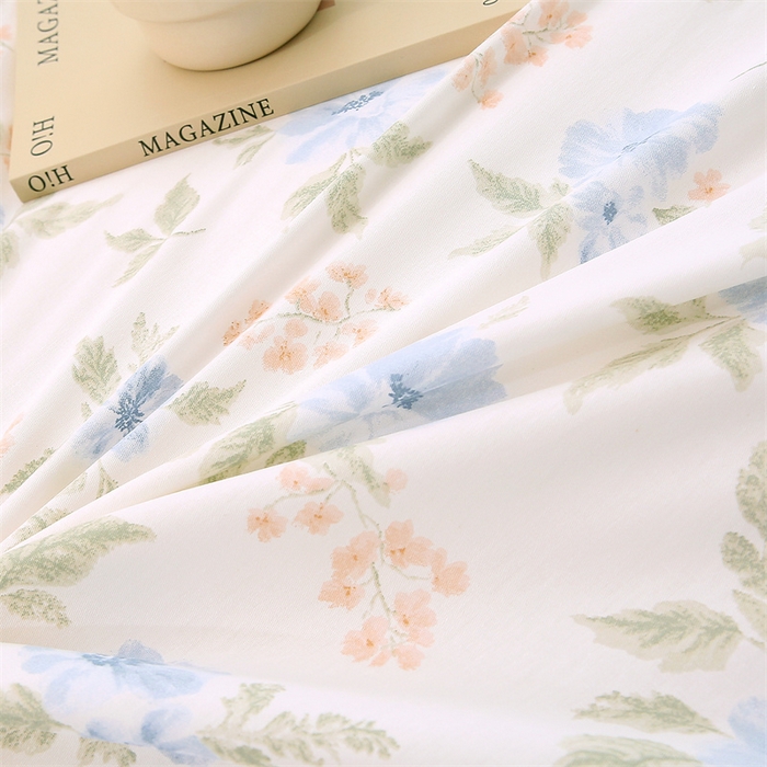 91家纺网 家纺一手货源 找家纺 织写 2026新款A类 四件套纯棉全棉12868    预留缩水尺寸 花遇和风