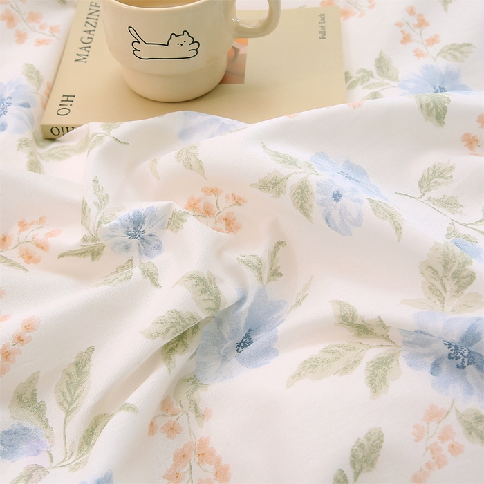 91家纺网 家纺一手货源 找家纺 织写 2026新款A类 四件套纯棉全棉12868    预留缩水尺寸 花遇和风