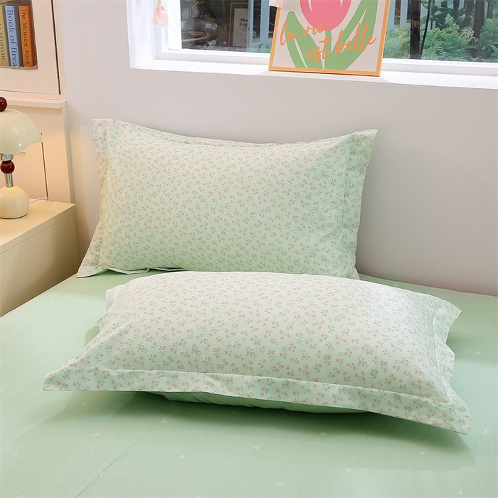 91家纺网 家纺一手货源 找家纺 织写 2026新款A类 四件套纯棉全棉12868    预留缩水尺寸 槿夕-绿