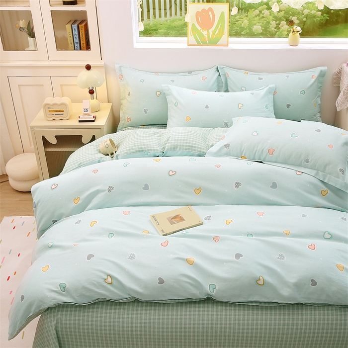 91家纺网 家纺一手货源 找家纺 织写 2026新款A类 四件套纯棉全棉12868    预留缩水尺寸 卡布奇诺-绿