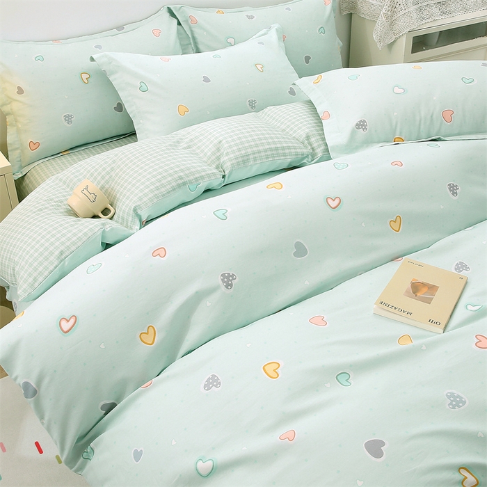 91家纺网 家纺一手货源 找家纺 织写 2026新款A类 四件套纯棉全棉12868    预留缩水尺寸 卡布奇诺-绿