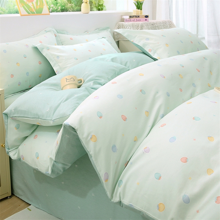 织写 2026新款A类 四件套纯棉全棉12868    预留缩水尺寸 可可布蕾-绿