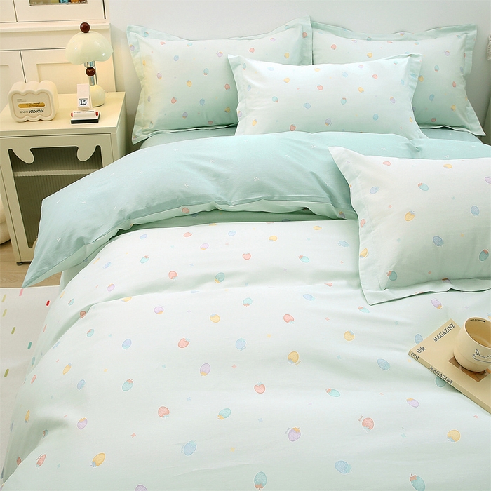 91家纺网 家纺一手货源 找家纺 织写 2026新款A类 四件套纯棉全棉12868    预留缩水尺寸 可可布蕾-绿