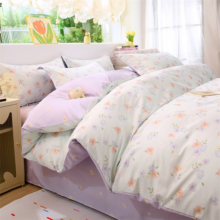 91家纺网 家纺一手货源 找家纺 织写 2026新款A类 四件套纯棉全棉12868    预留缩水尺寸 可妮露-绿