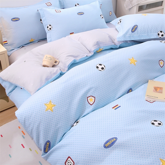 91家纺网 家纺一手货源 找家纺 织写 2026新款A类 四件套纯棉全棉12868    预留缩水尺寸 快乐足球