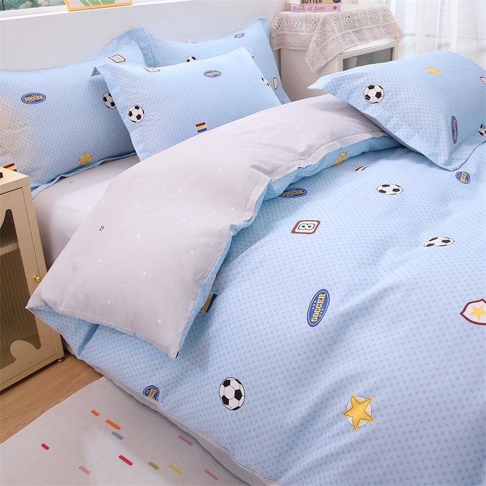 91家纺网 家纺一手货源 找家纺 织写 2026新款A类 四件套纯棉全棉12868    预留缩水尺寸 快乐足球