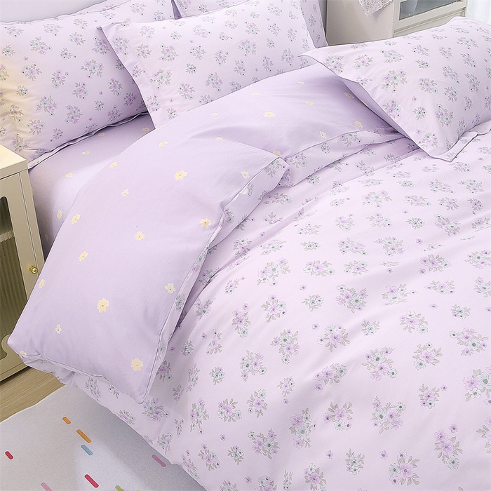 91家纺网 家纺一手货源 找家纺 织写 2026新款A类 四件套纯棉全棉12868    预留缩水尺寸 朴雅-紫