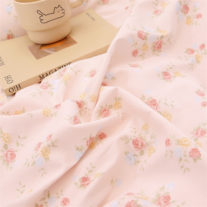 91家纺网 家纺一手货源 找家纺 织写 2026新款A类 四件套纯棉全棉12868    预留缩水尺寸 柔光浅语-粉