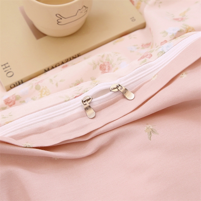 91家纺网 家纺一手货源 找家纺 织写 2026新款A类 四件套纯棉全棉12868    预留缩水尺寸 柔光浅语-粉