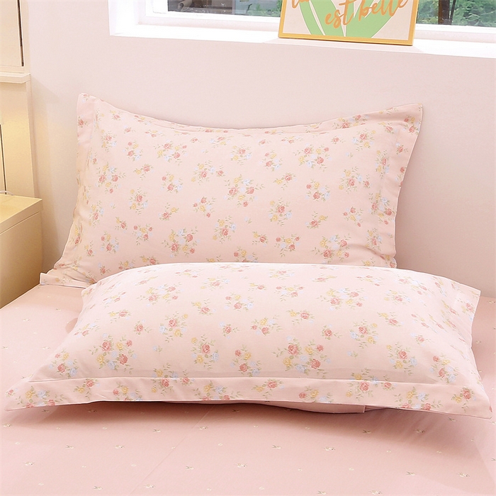 91家纺网 家纺一手货源 找家纺 织写 2026新款A类 四件套纯棉全棉12868    预留缩水尺寸 柔光浅语-粉