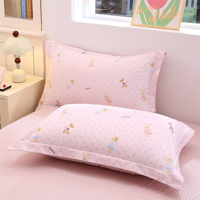 91家纺网 家纺一手货源 找家纺 织写 2026新款A类 四件套纯棉全棉12868    预留缩水尺寸 童趣多多-粉