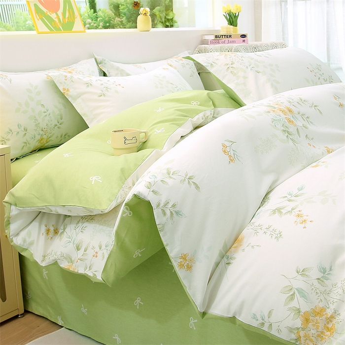 织写 2026新款A类 四件套纯棉全棉12868    预留缩水尺寸 晚晴-绿