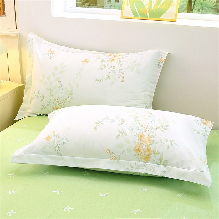 91家纺网 家纺一手货源 找家纺 织写 2026新款A类 四件套纯棉全棉12868    预留缩水尺寸 晚晴-绿