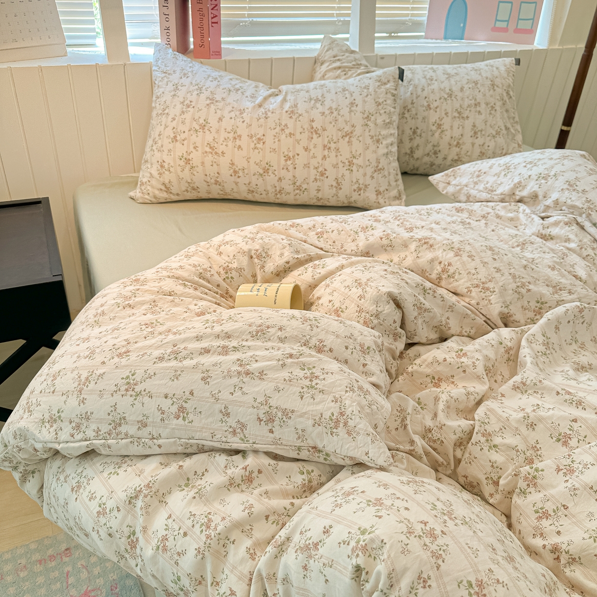 91家纺网 家纺一手货源 找家纺 多乐家纺 2026新款秋冬韩系花卉舒柔棉印花四件套 春日