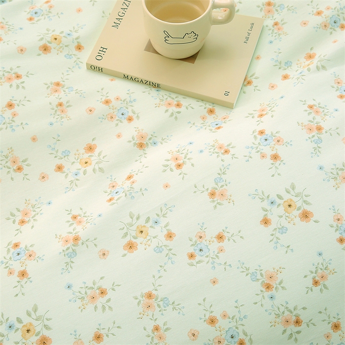 91家纺网 家纺一手货源 找家纺 织写 2026新款A类 四件套纯棉全棉12868    预留缩水尺寸 乡间漫步-绿