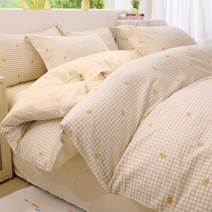 织写 2026新款A类 四件套纯棉全棉12868    预留缩水尺寸 小萝莉-桔