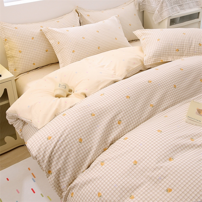 91家纺网 家纺一手货源 找家纺 织写 2026新款A类 四件套纯棉全棉12868    预留缩水尺寸 小萝莉-桔