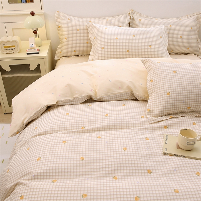 91家纺网 家纺一手货源 找家纺 织写 2026新款A类 四件套纯棉全棉12868    预留缩水尺寸 小萝莉-桔