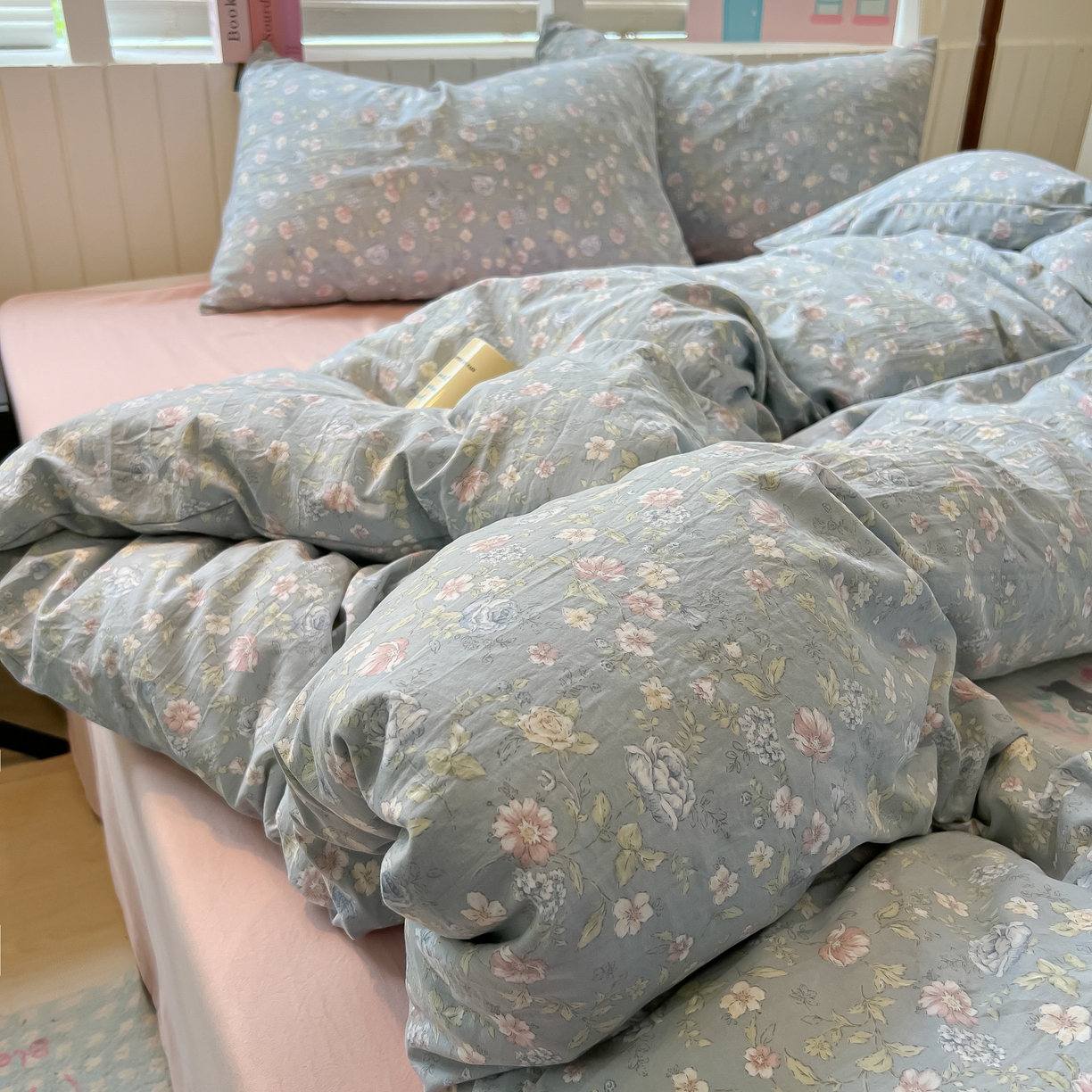 91家纺网 家纺一手货源 找家纺 多乐家纺 2026新款秋冬韩系花卉舒柔棉印花四件套 繁花