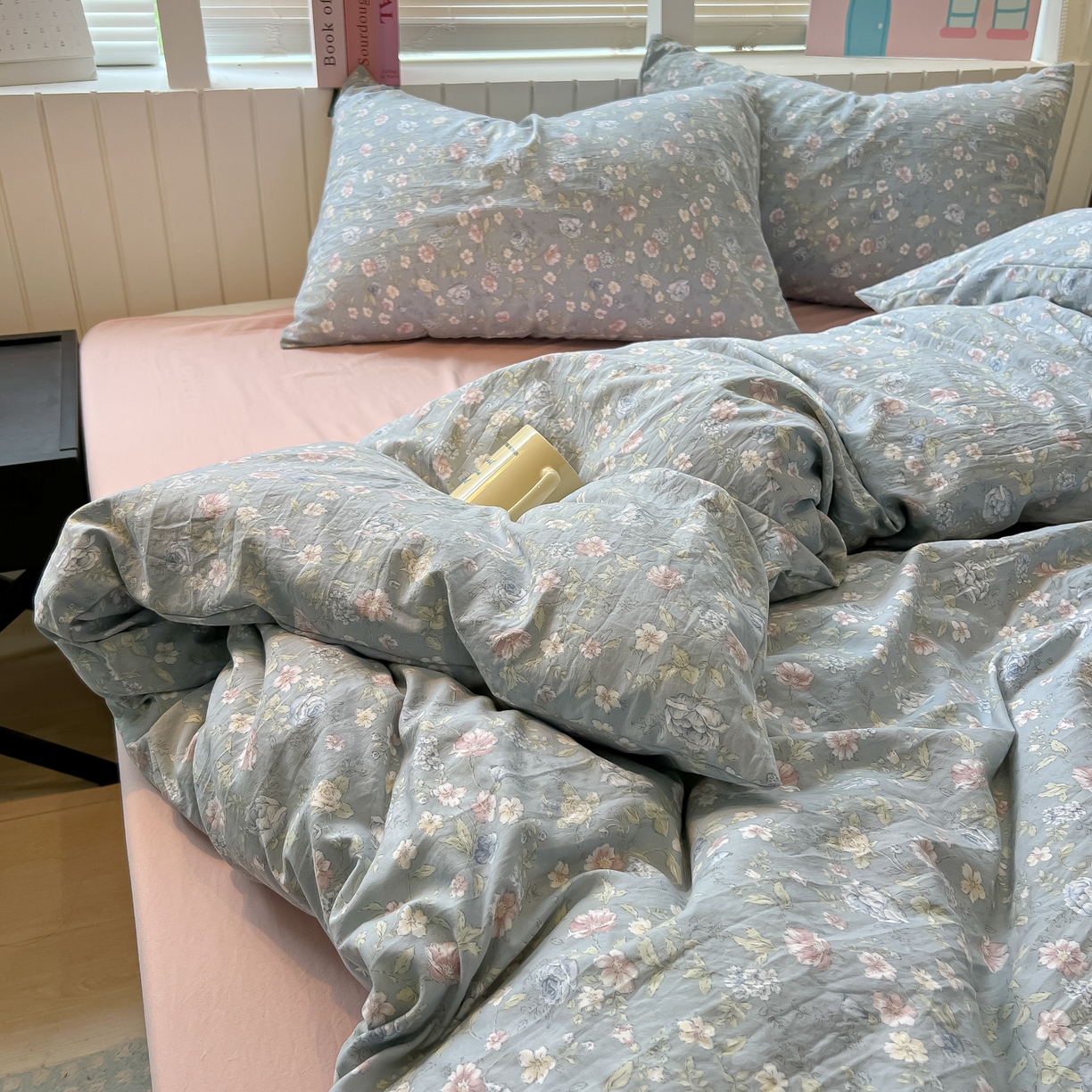 91家纺网 家纺一手货源 找家纺 多乐家纺 2026新款秋冬韩系花卉舒柔棉印花四件套 繁花