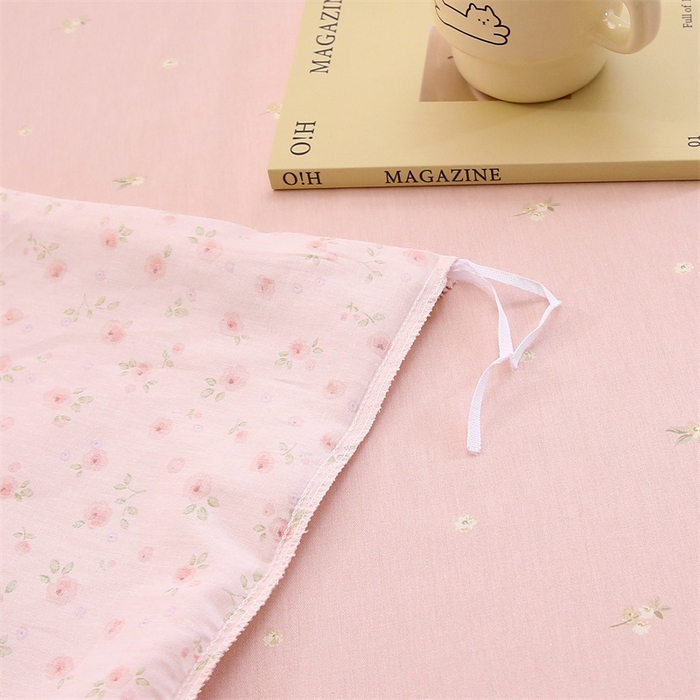 91家纺网 家纺一手货源 找家纺 织写 2026新款A类 四件套纯棉全棉12868    预留缩水尺寸 昕薇花园-粉