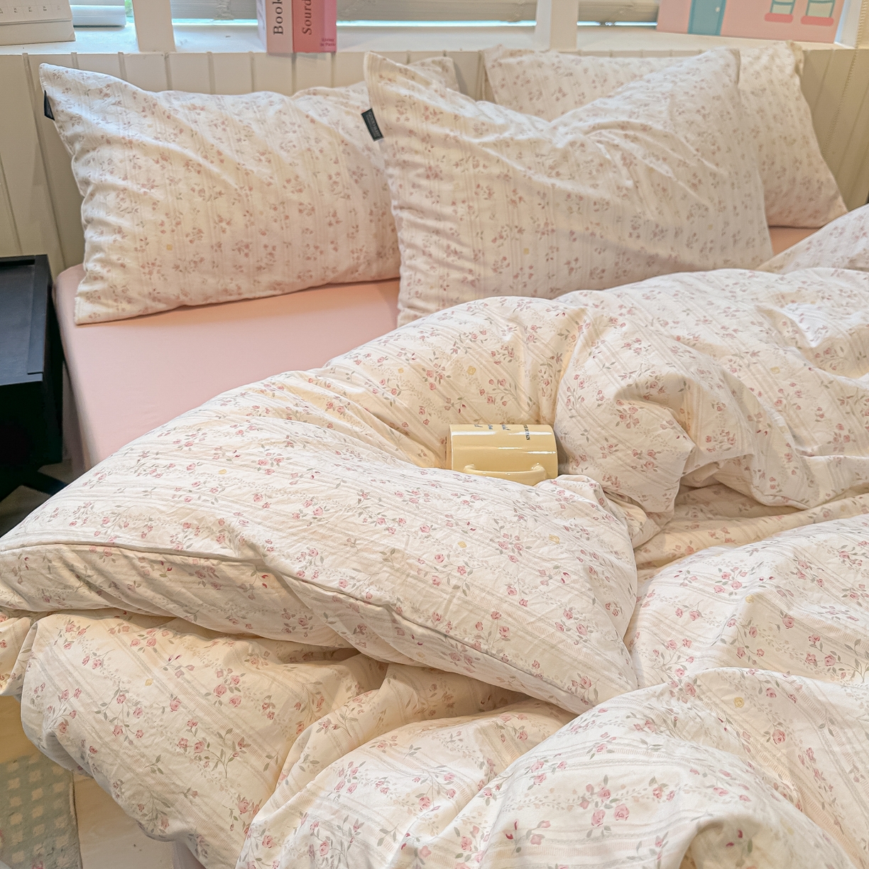 91家纺网 家纺一手货源 找家纺 多乐家纺 2026新款秋冬韩系花卉舒柔棉印花四件套 秘境