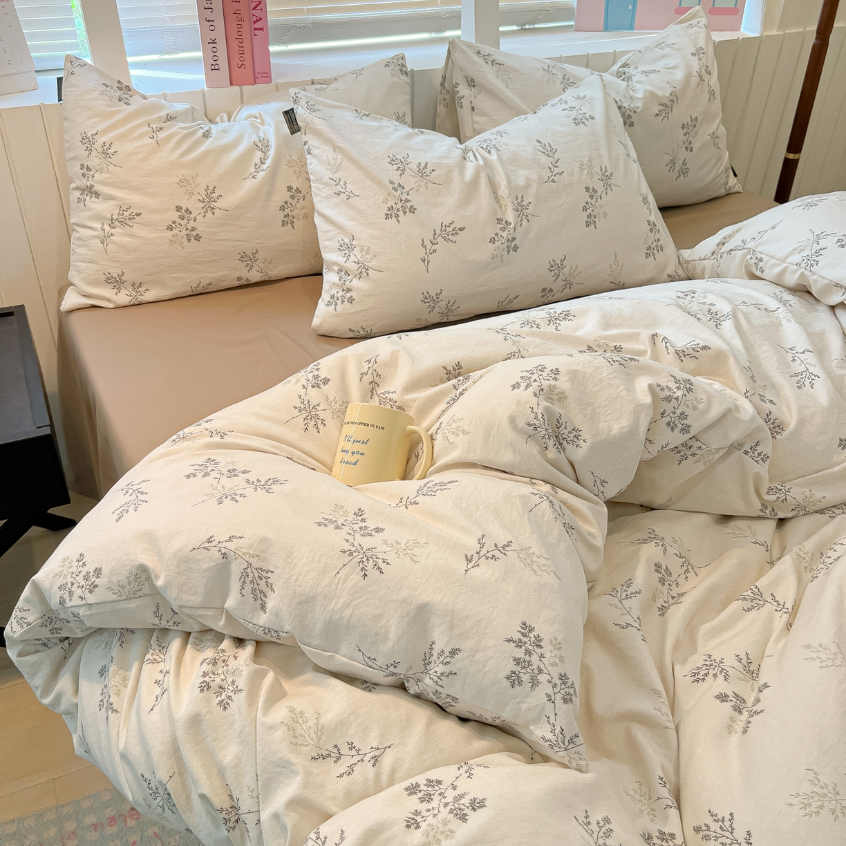 91家纺网 家纺一手货源 找家纺 多乐家纺 2026新款秋冬韩系花卉舒柔棉印花四件套 南城旧事